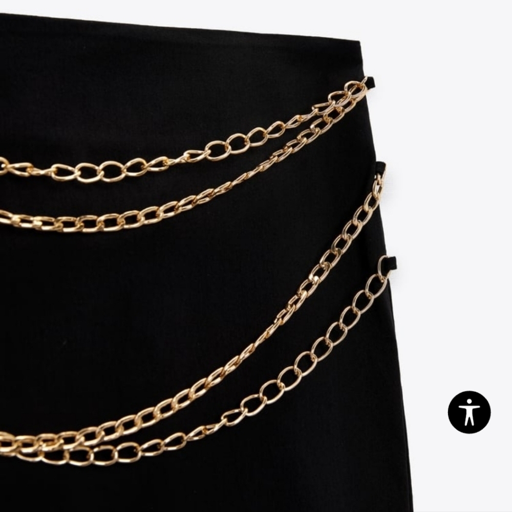 Zara Chain Mini Skirt NEW - Picture 6 of 10